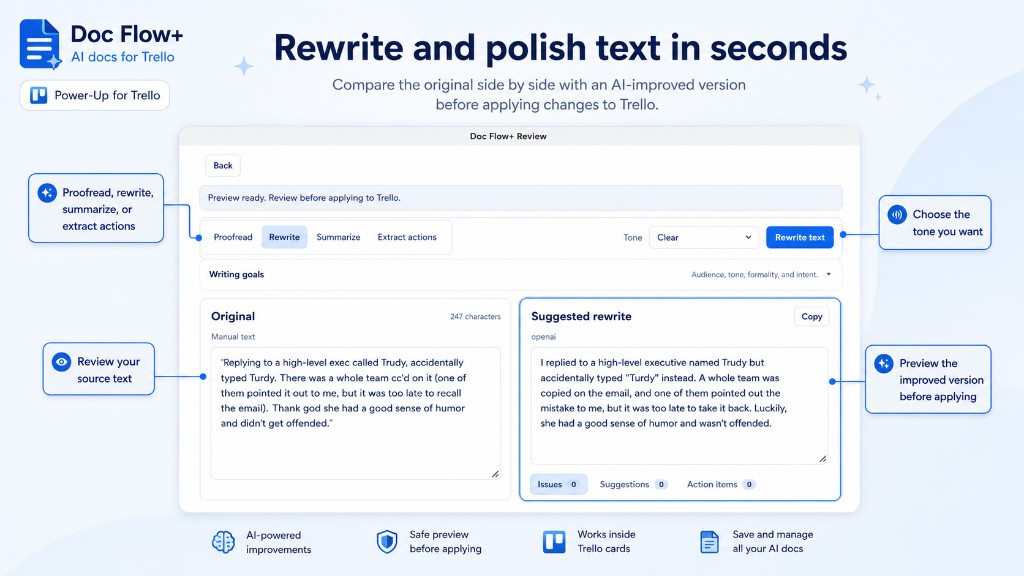 AI Review — rewrite and polish text side by side